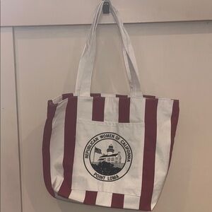 Leeds large political Striped Tote Bag with Logo, OS like new